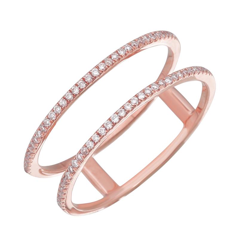 Double Row Midi Spaced Ring