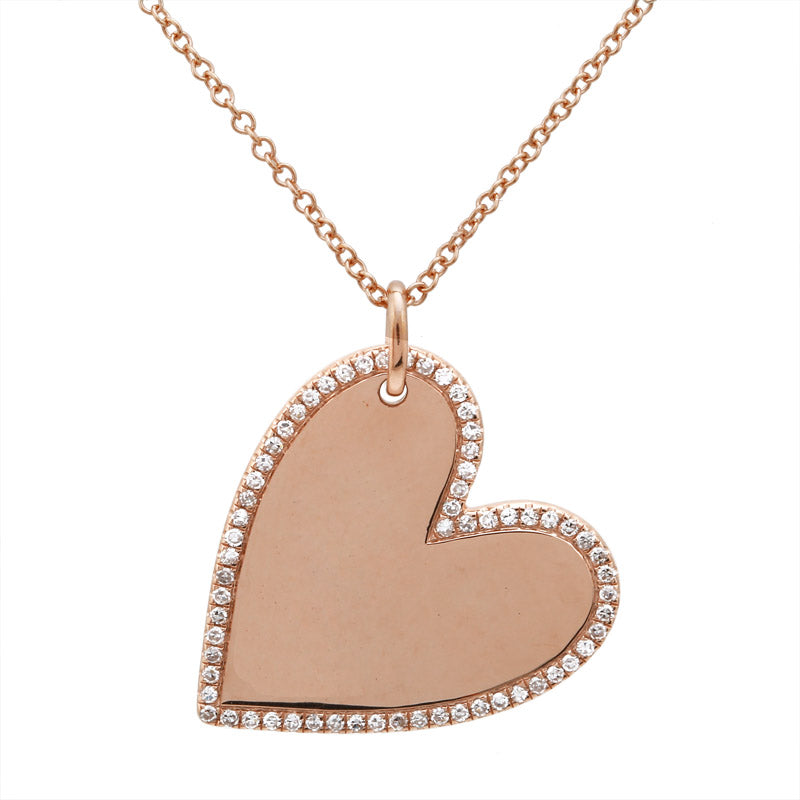 Diamond Heart Engrave Nameplate