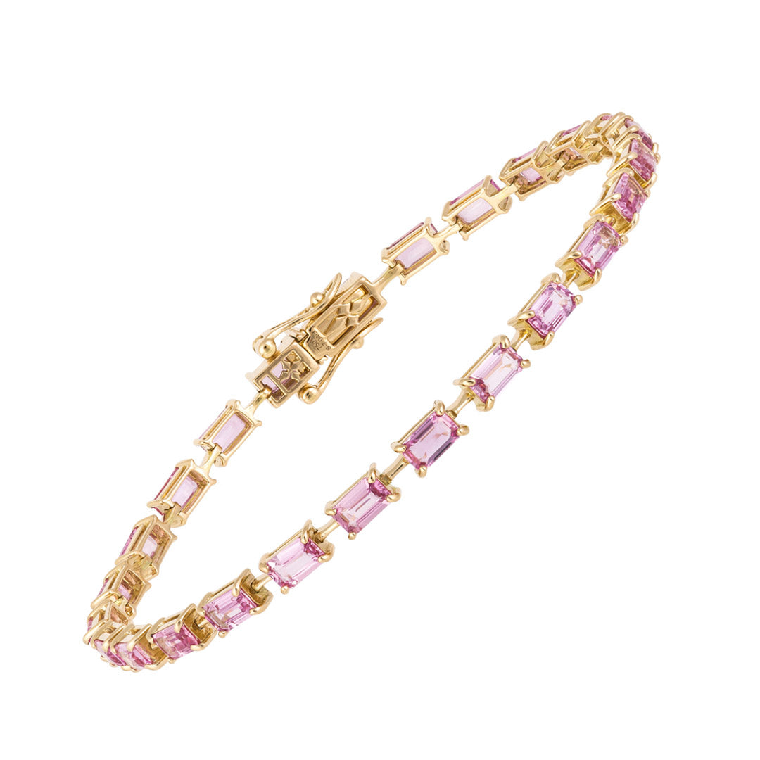 Segment Pink Sapphires Tennis Bracelet