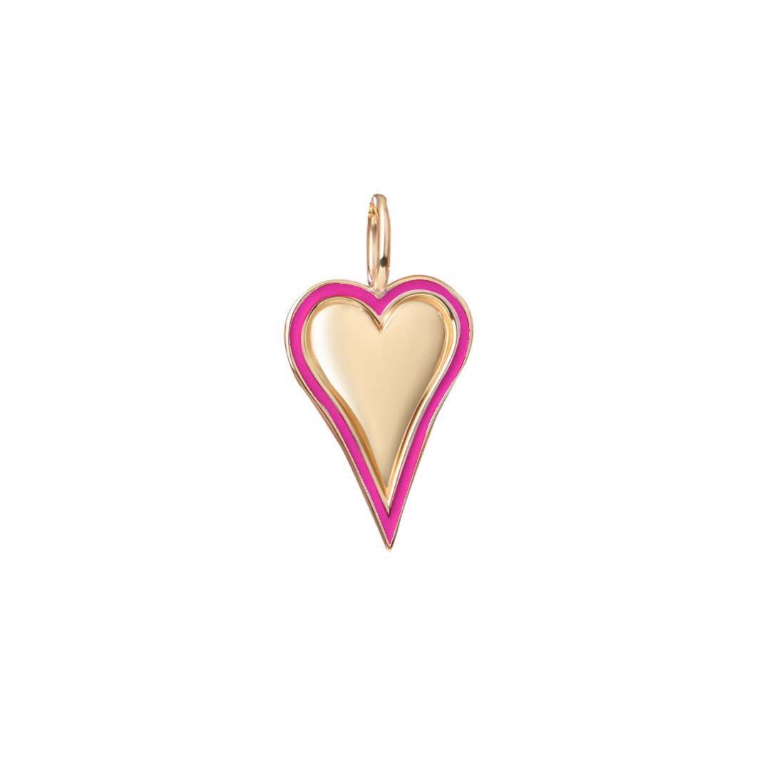 Helium Enamel Outline Heart Charm