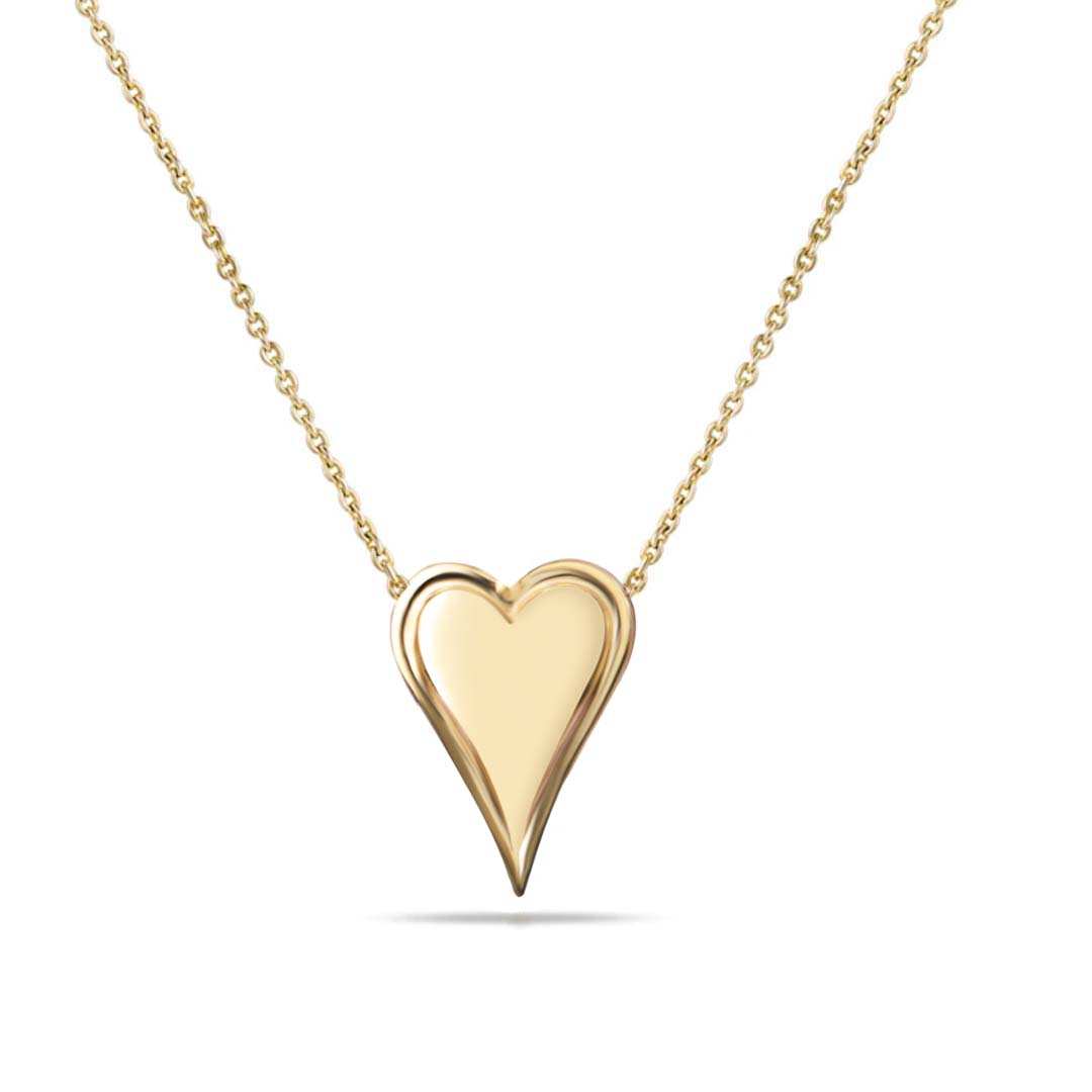 Helium Solid Outline Heart Necklace