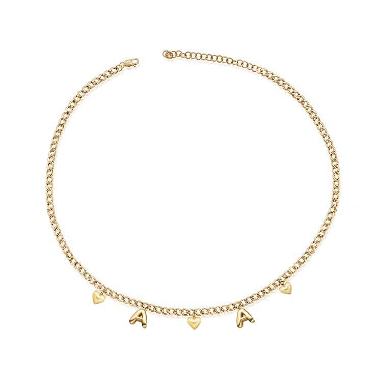 Cuban Chain Helium Couples Necklace