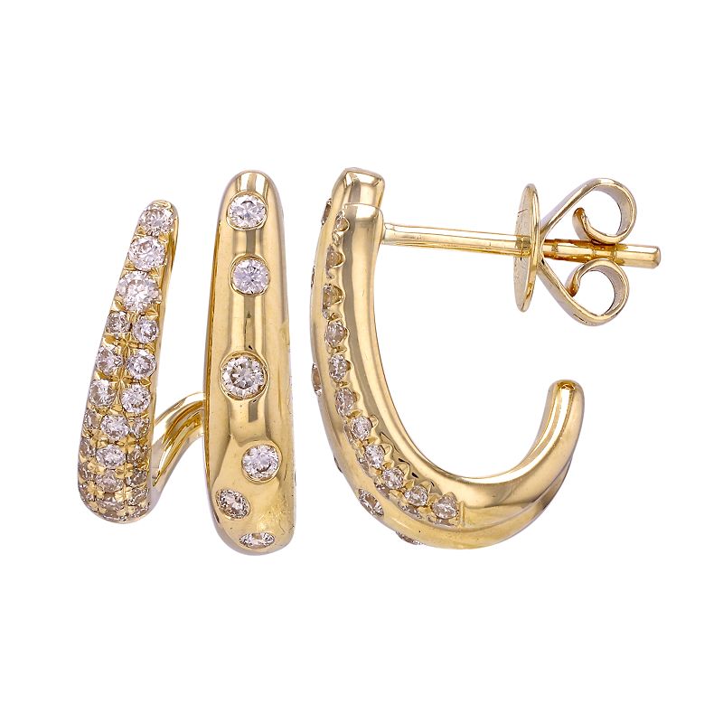 Inlay Diamond Claw Earrings