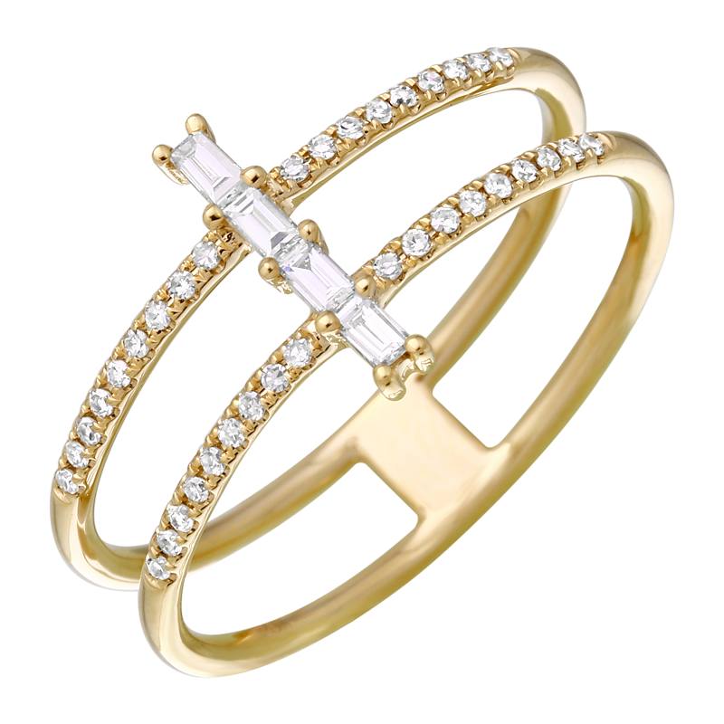 Diamond Band with Center Aligned Baguettes
