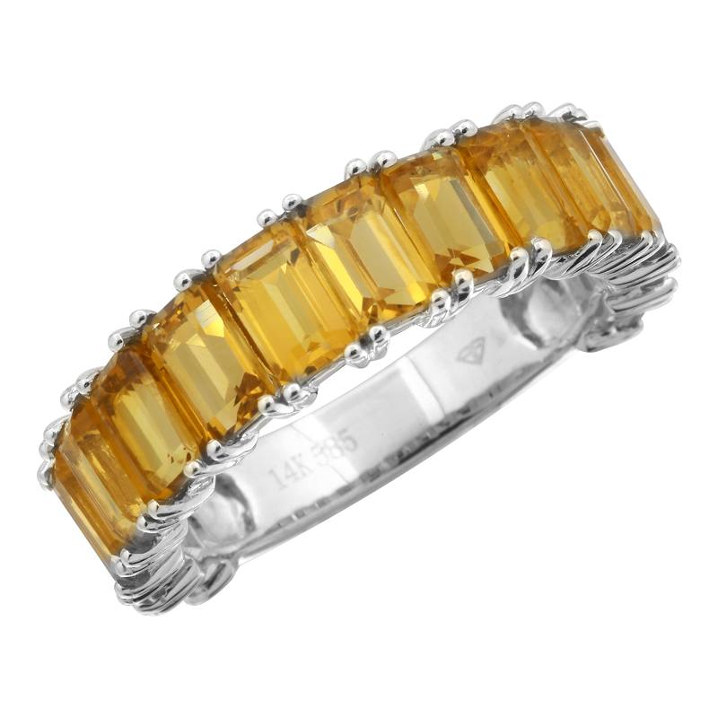 14k Gold Gemstone Citrine 3/4 Ring