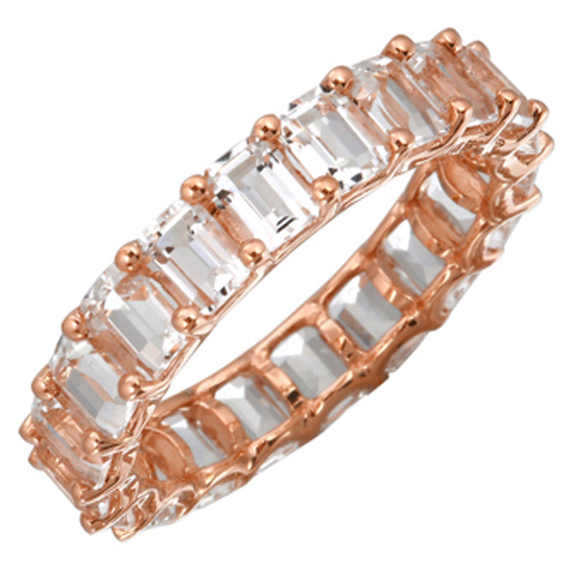 Petite Emerald Cut White Topaz Band