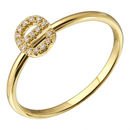 14k Diamond Initial Ring