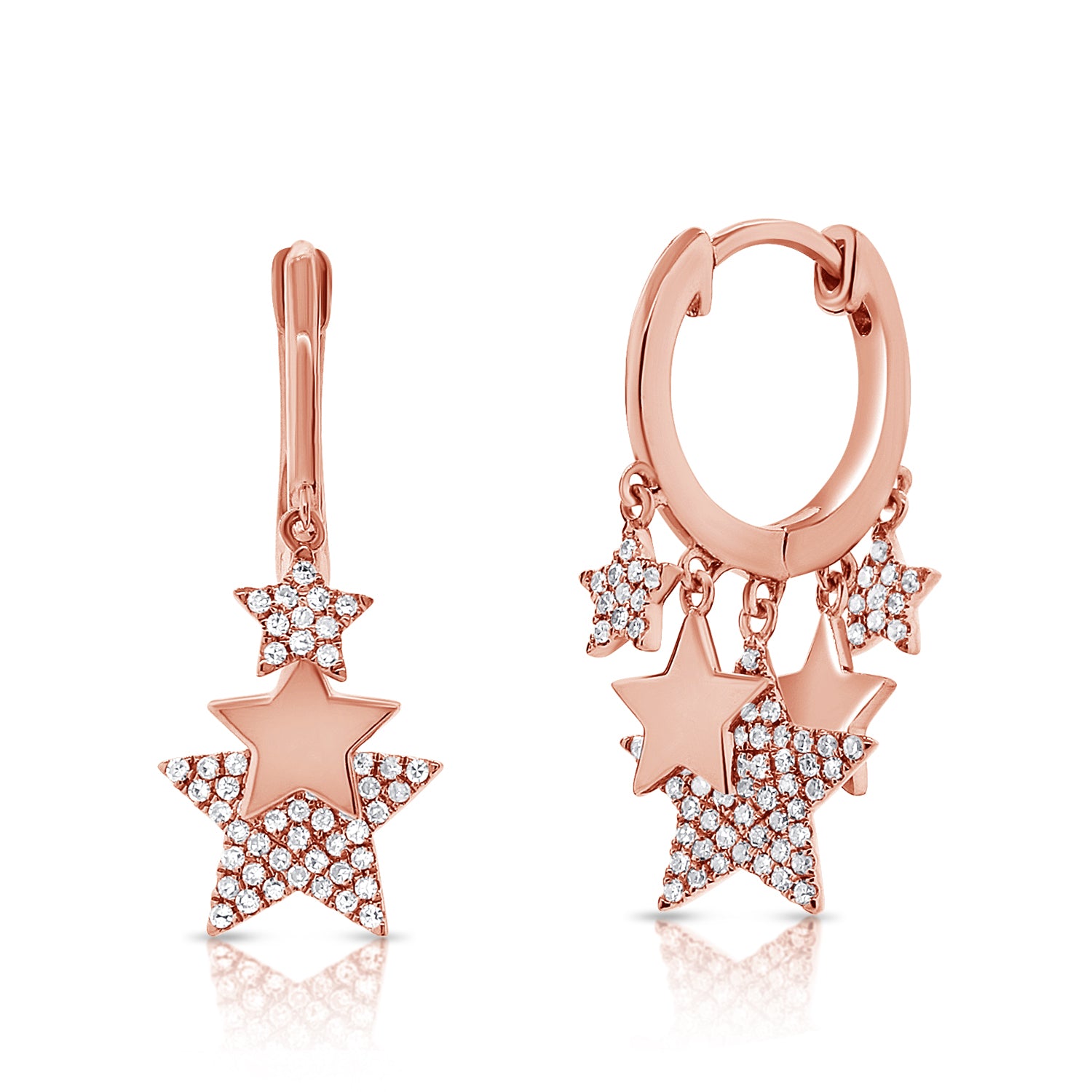 Dangling Stars Huggie Earrings
