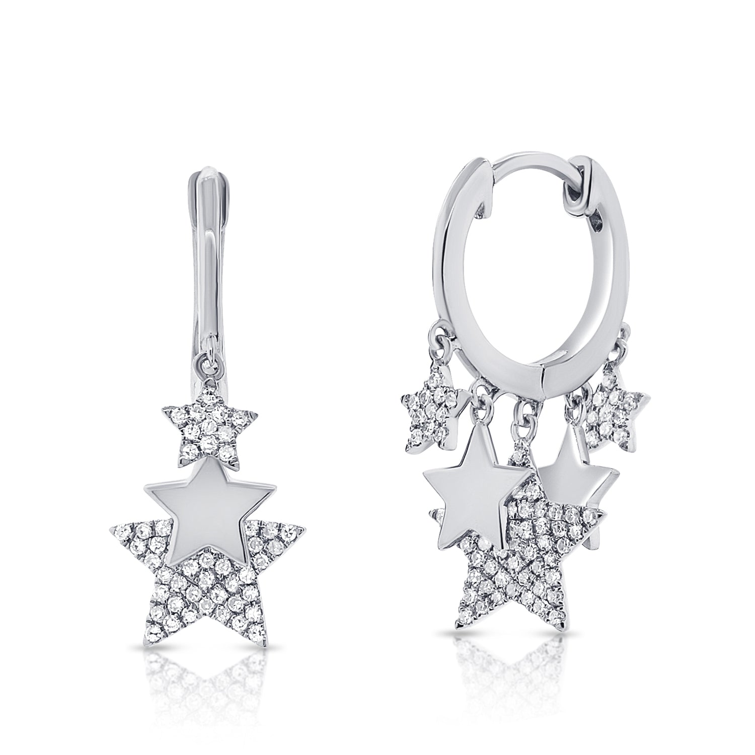 Dangling Stars Huggie Earrings