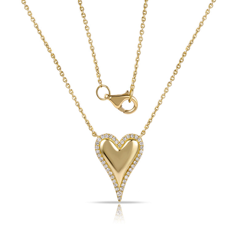 Diamond Outline Elongated Heart Necklace