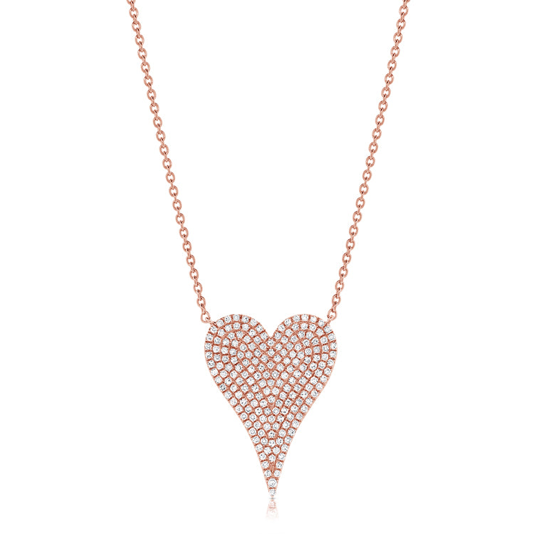 Medium Pave Heart Necklace