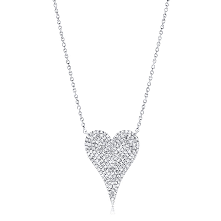 Medium Pave Heart Necklace