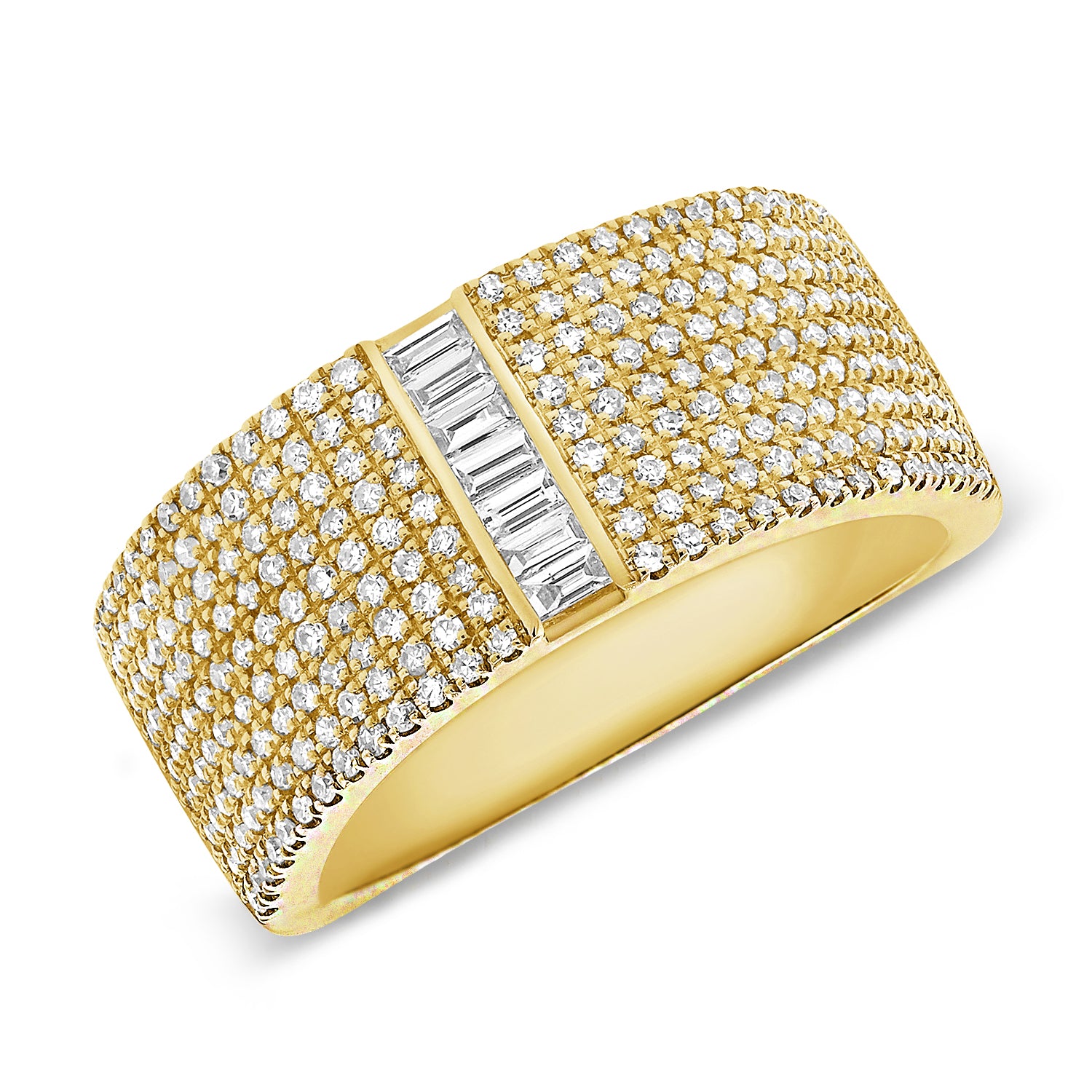 Baguette Center Diamond Cigar Ring