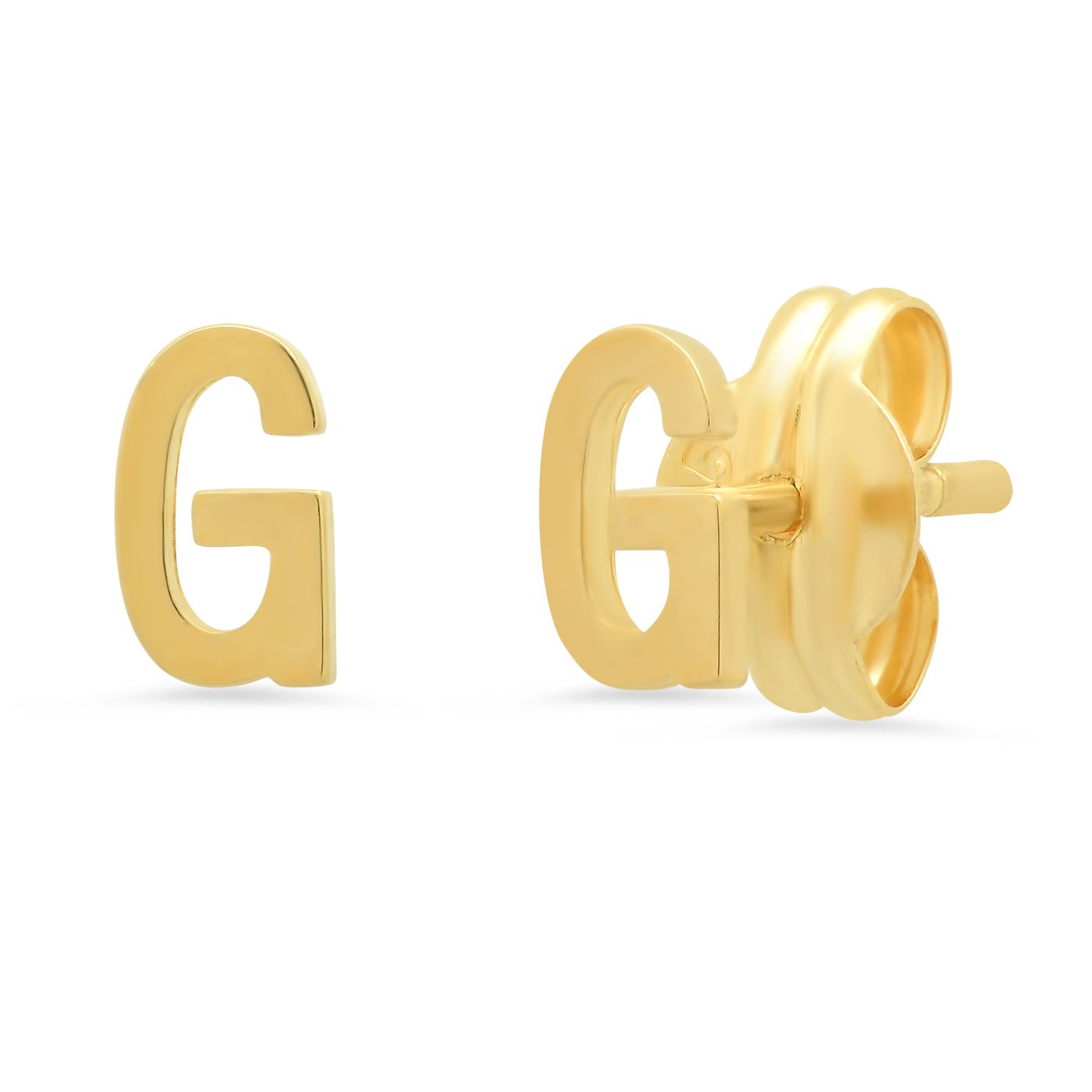 Solid Gold Initial Stud - Single
