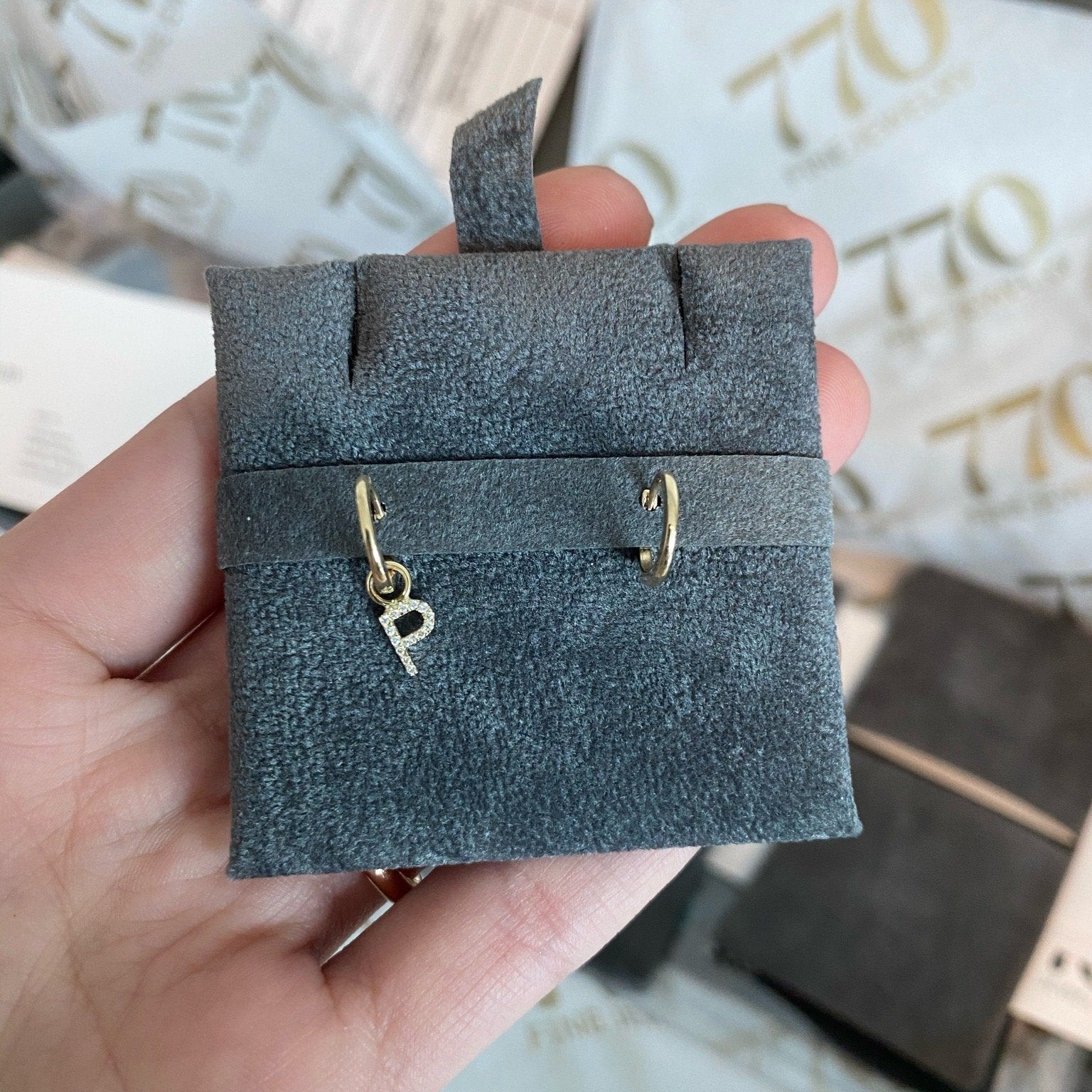 Diamond Initial Earring Charm