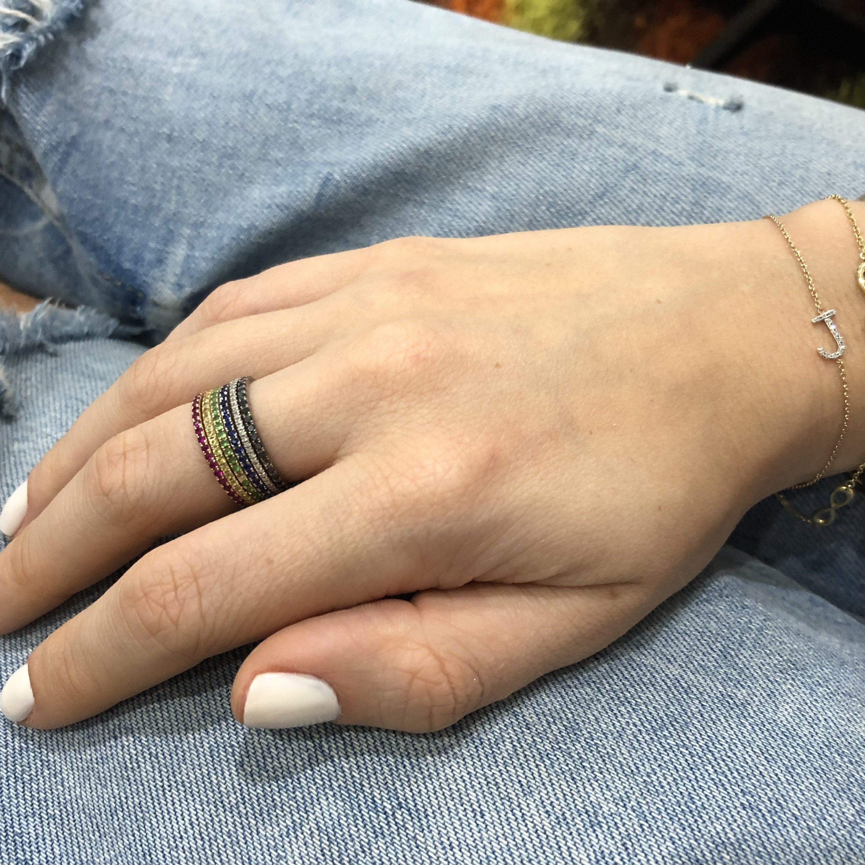 Birthstone eternity band rings deals