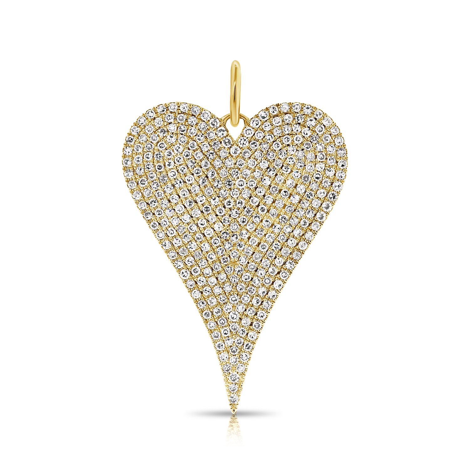 Jumbo Elongated Diamond Heart Charm