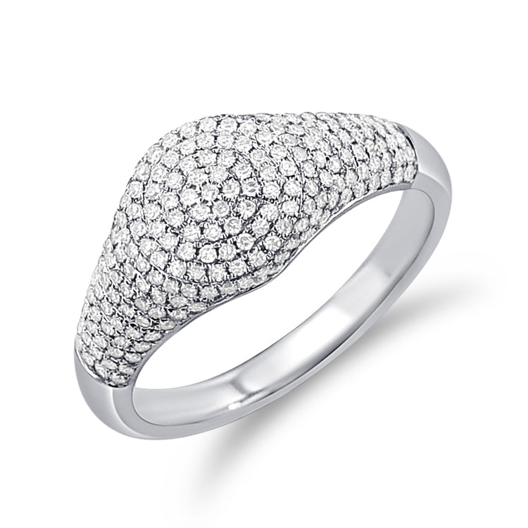 Small Domed Pave Signet Ring