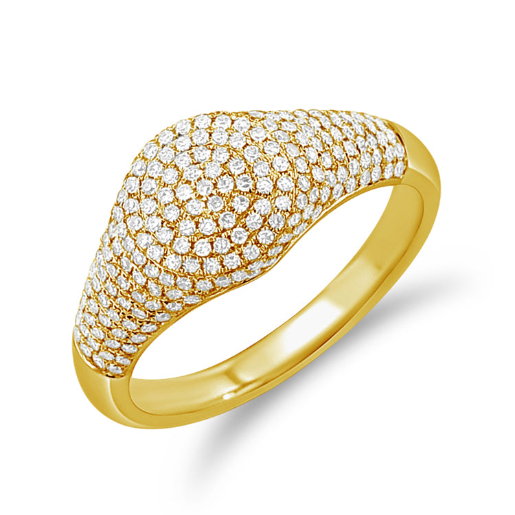 Small Domed Pave Signet Ring