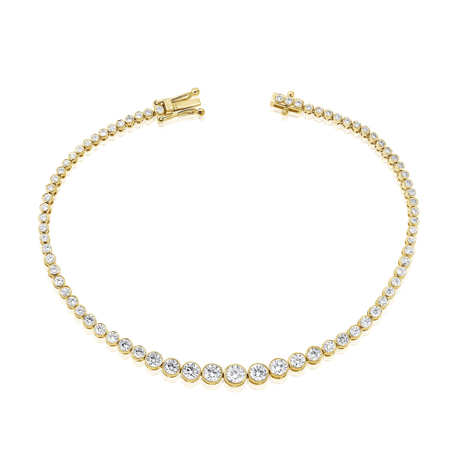 Graduated Bezel Diamond Tennis Bracelet
