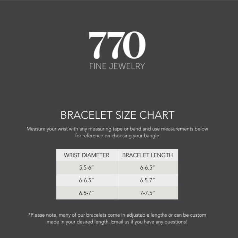Enamel and Diamond Bubbly Initial on Thin Paper Clip Bracelet