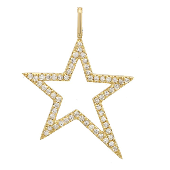 Large Pave Open Star Charm