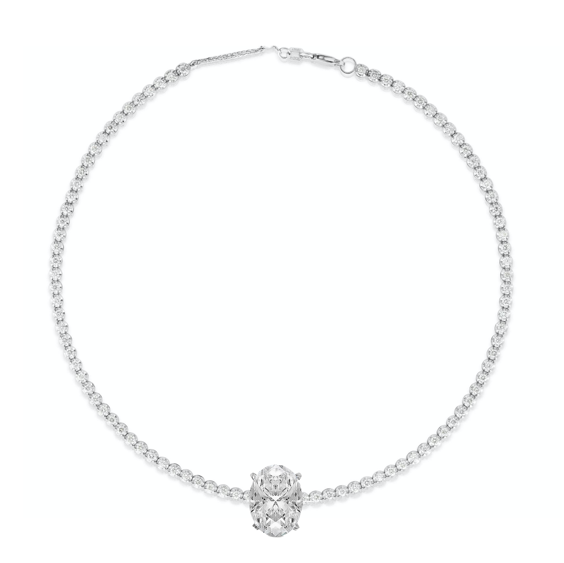 Statement Diamond on Mini Tennis Bracelet