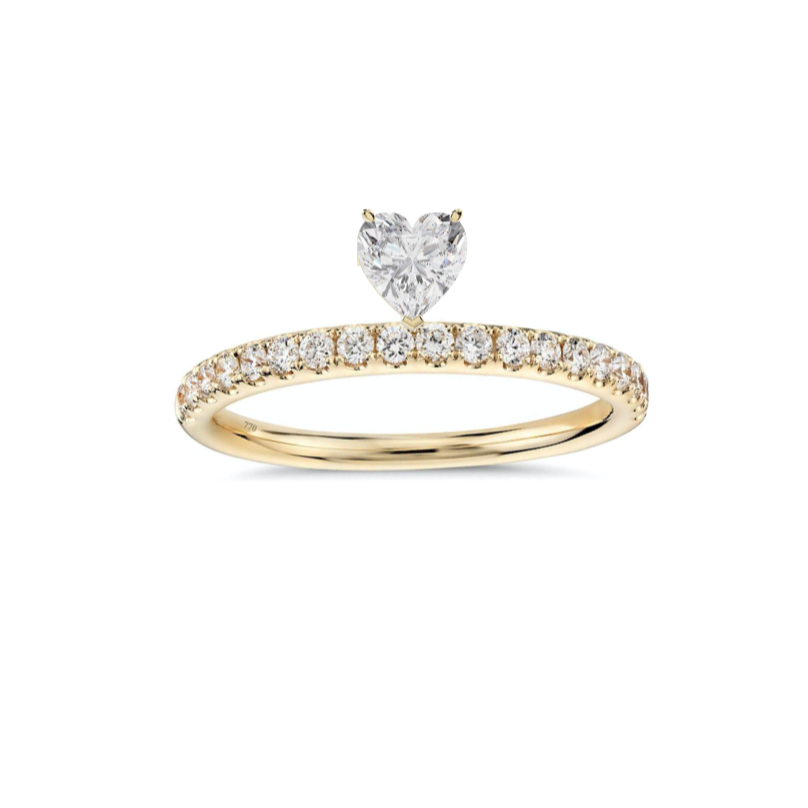 Pave Floating Heart Ring