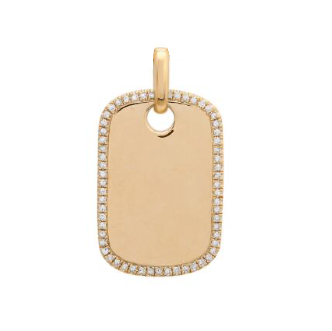 DogTag with Border Diamonds Charm