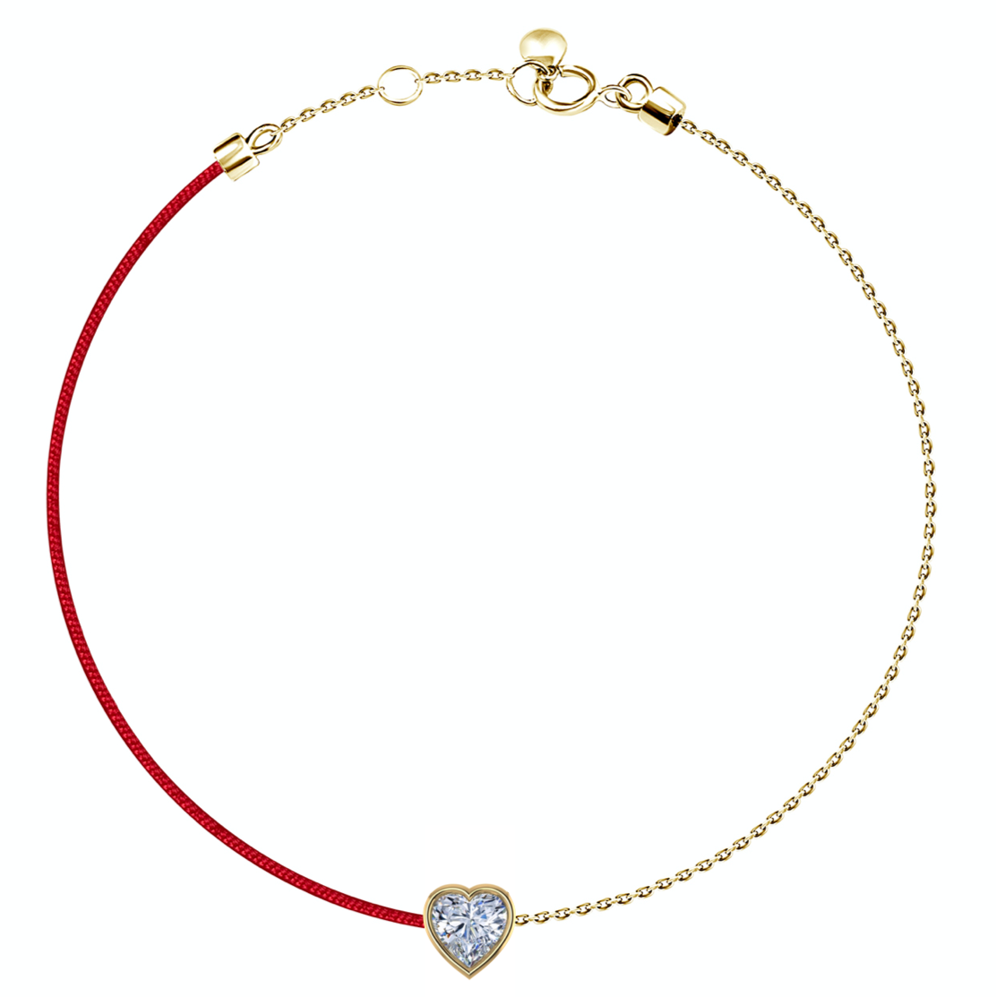 LIMITED EDITION 18k Fancy Heart Diamond Chain/Silk Cord Bracelet
