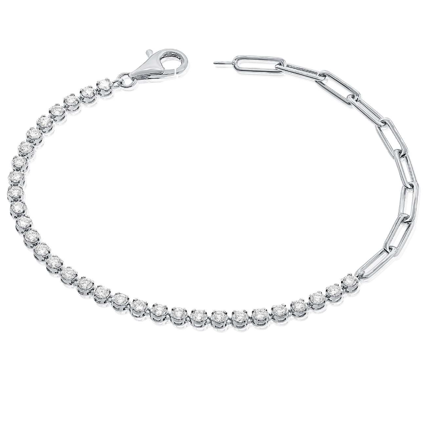 Half Paperclip Half Tennis Bracelet – Timeless Jewels