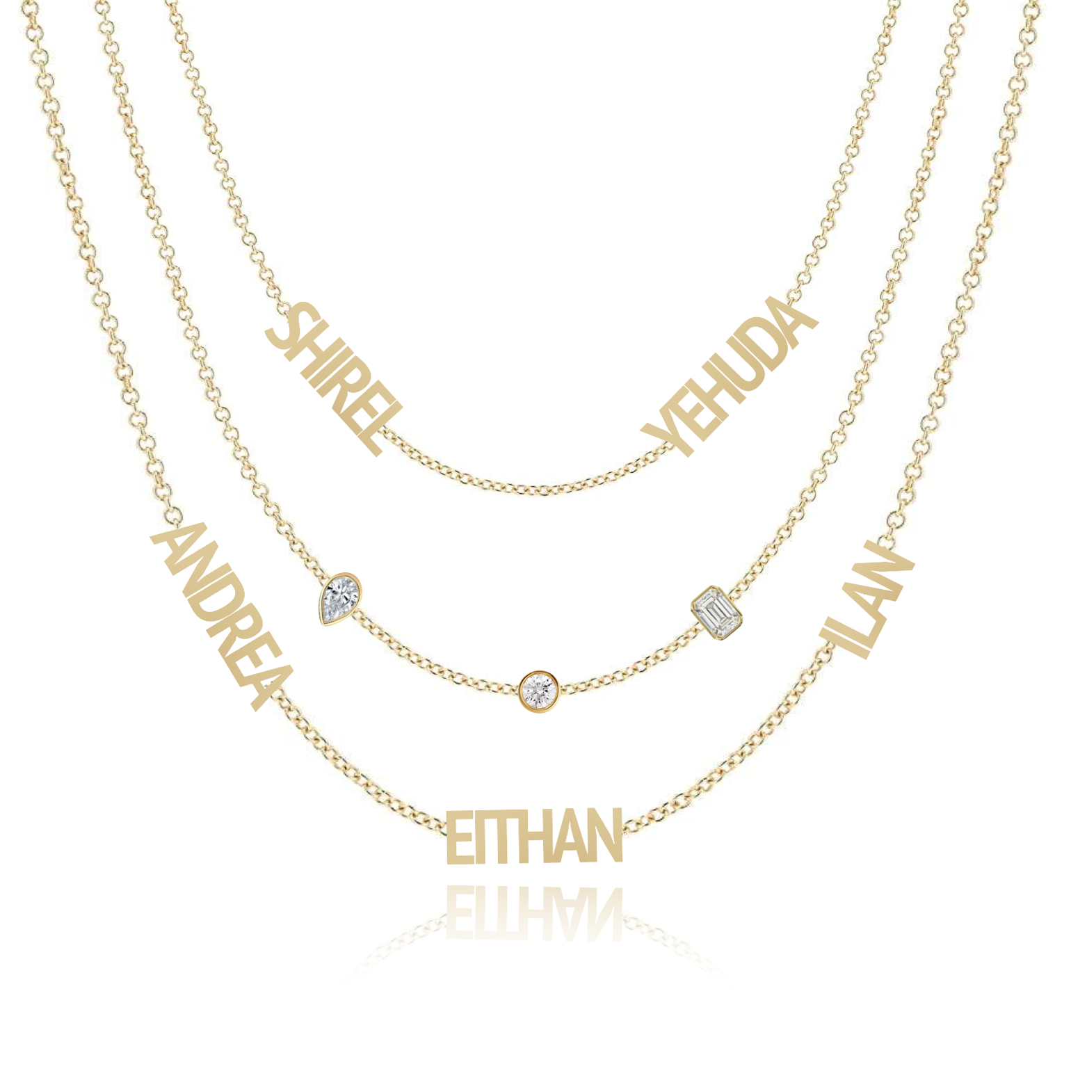 Layered necklace 2025 with name