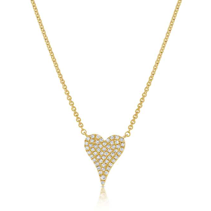 Extra Small Pave Heart Necklace