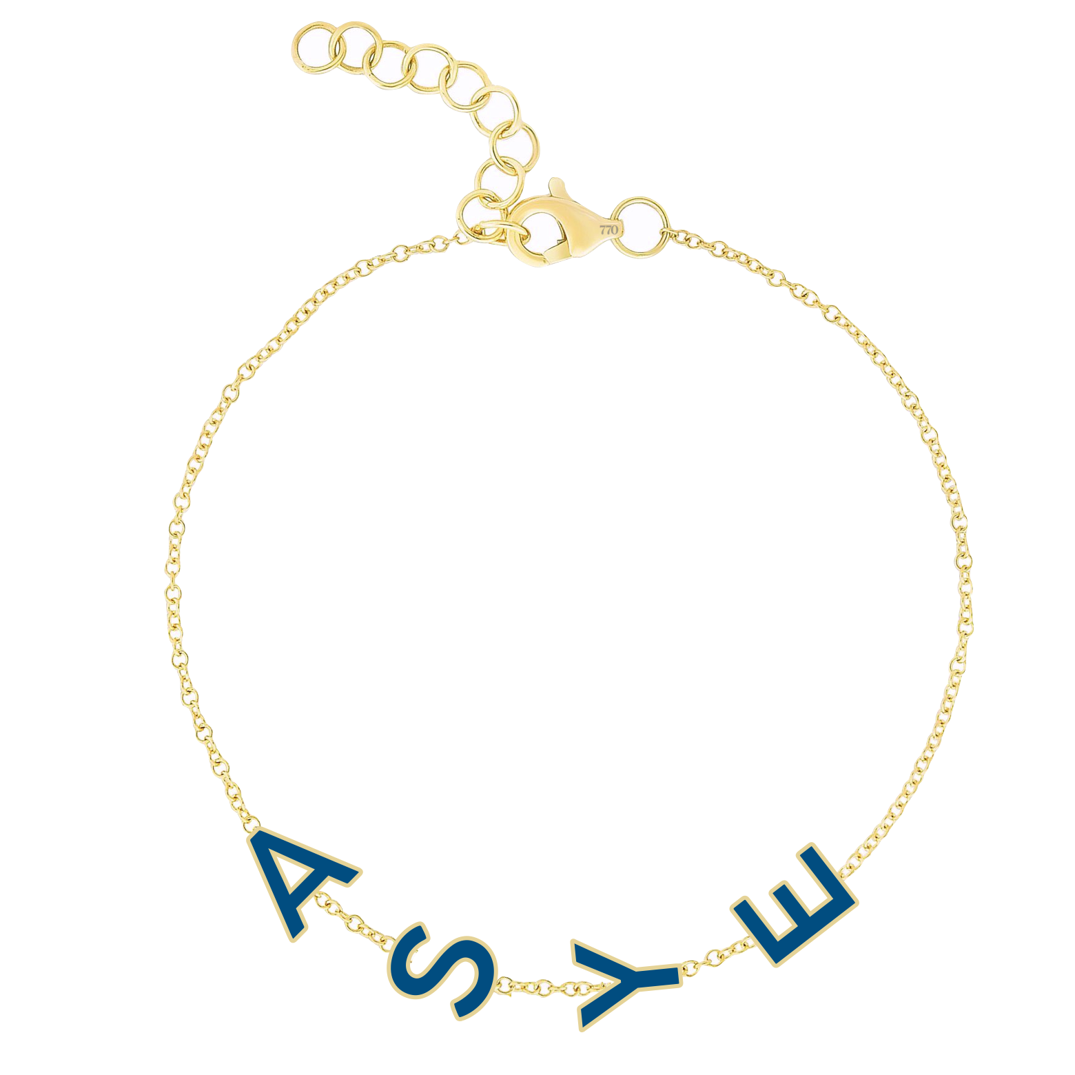 Enamel Multiple Initials Bracelet