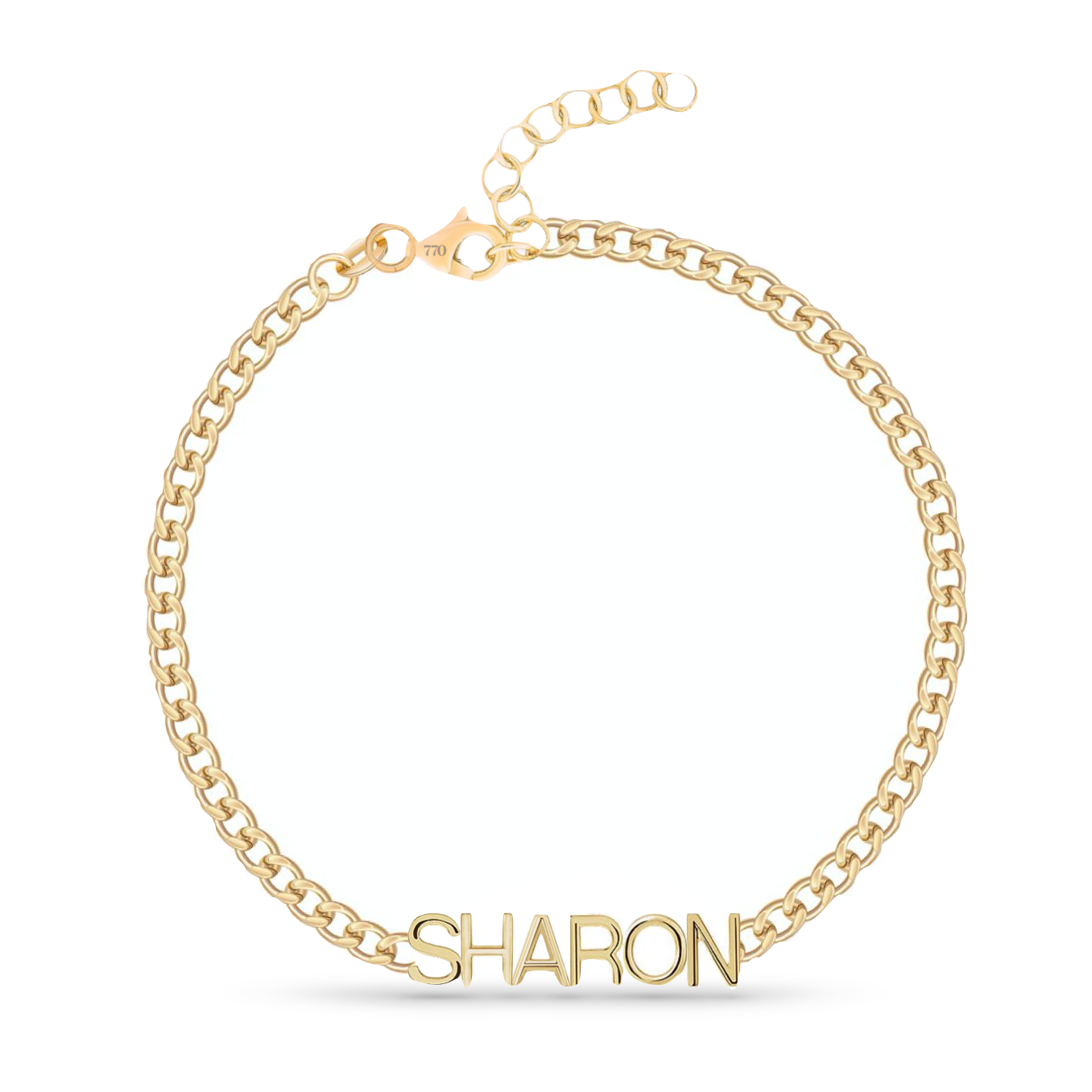 Custom Cuban Solid Gold Name Bracelet