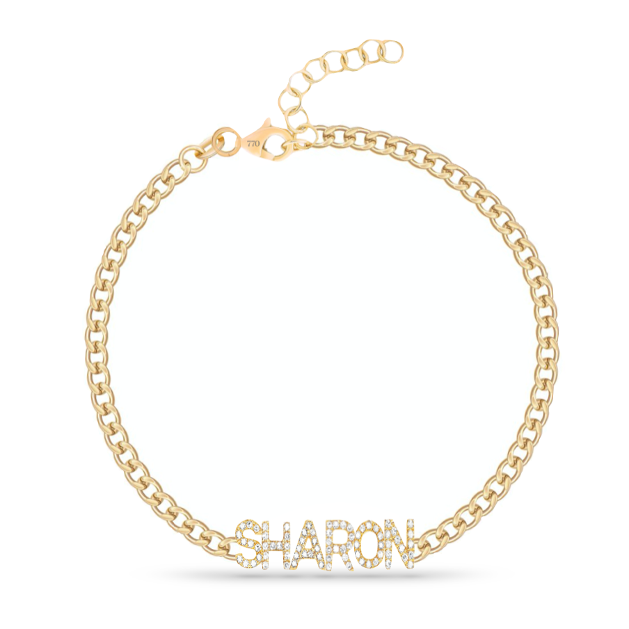 Solid Gold Personalised Name Bracelet (Made To Order) | Otiumberg