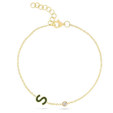 Helium Enamel Outline Multiple Initials Bracelet – 770 Fine Jewelry