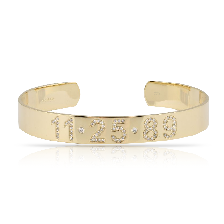 Diamond Personalized Cuff Bangle