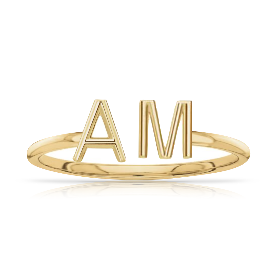 Solid Initials Cuff Ring
