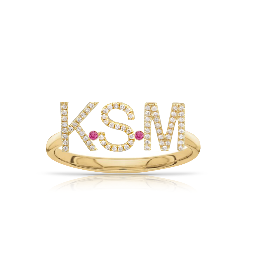 Diamond Initials Ring