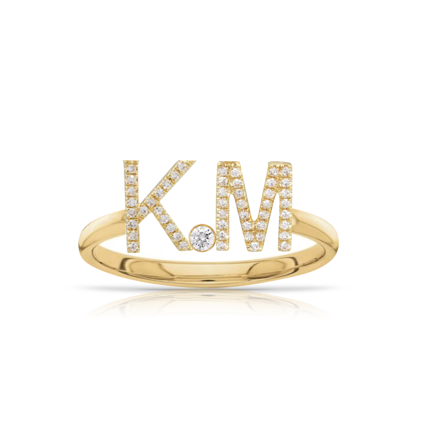 Diamond Initials Ring