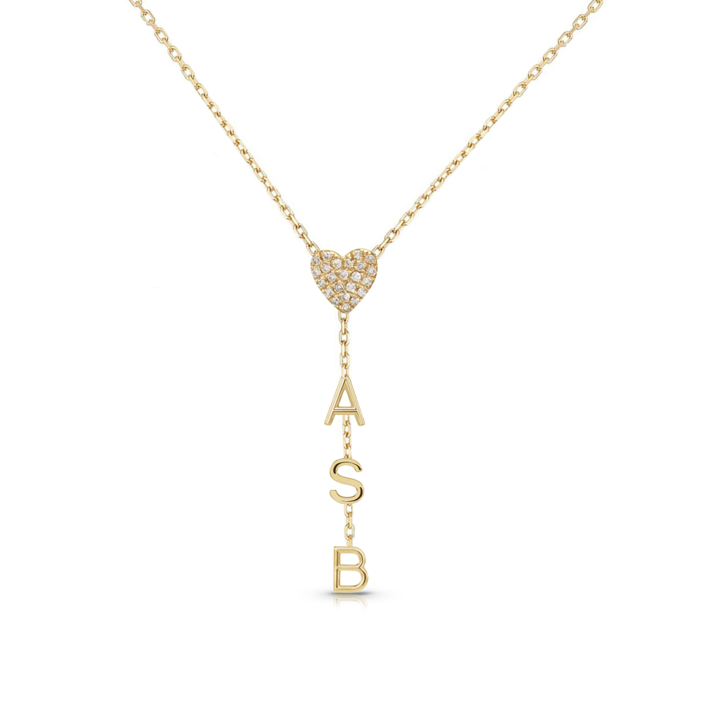 Drop Down Name Necklace (Add Diamonds/Charms)