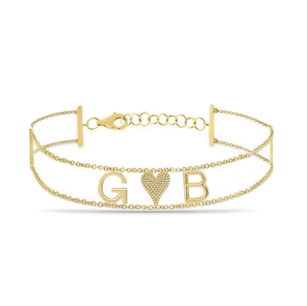 Double Link 14K Yellow Gold Charm Bracelet by Gold Rush