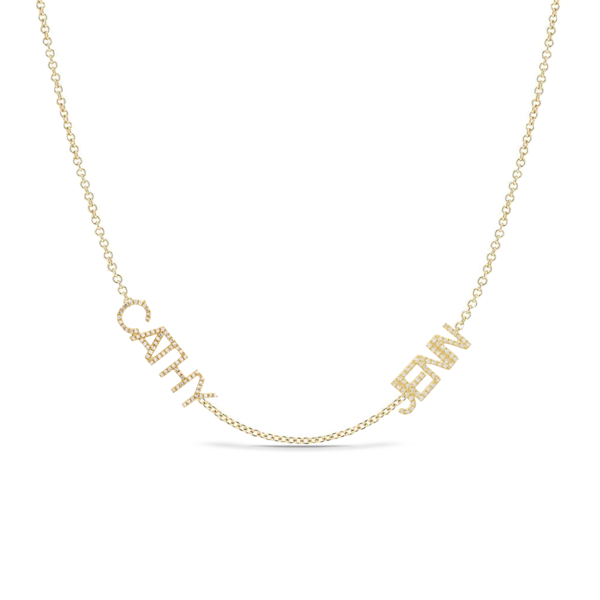 Custom Multiple Diamond Names Necklace