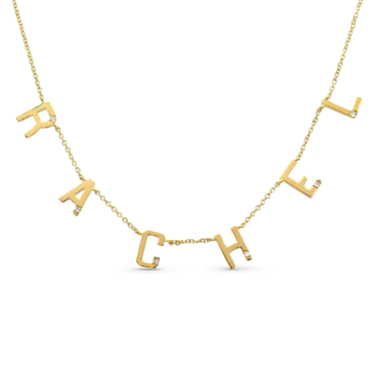 Custom Elongated Multiple Initials with Tiny Diamond Necklace