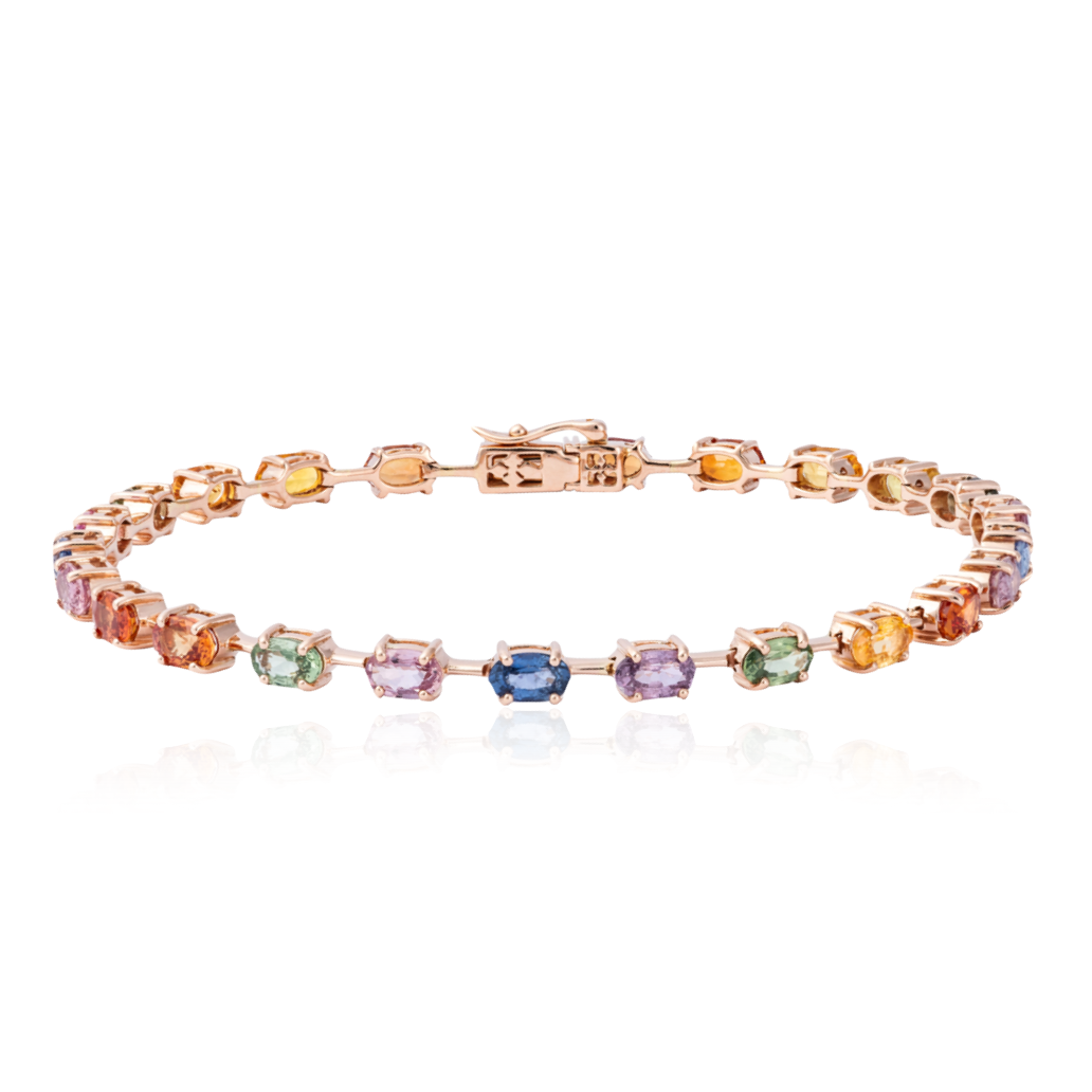 Segment Sapphires Rainbow Tennis Bracelet