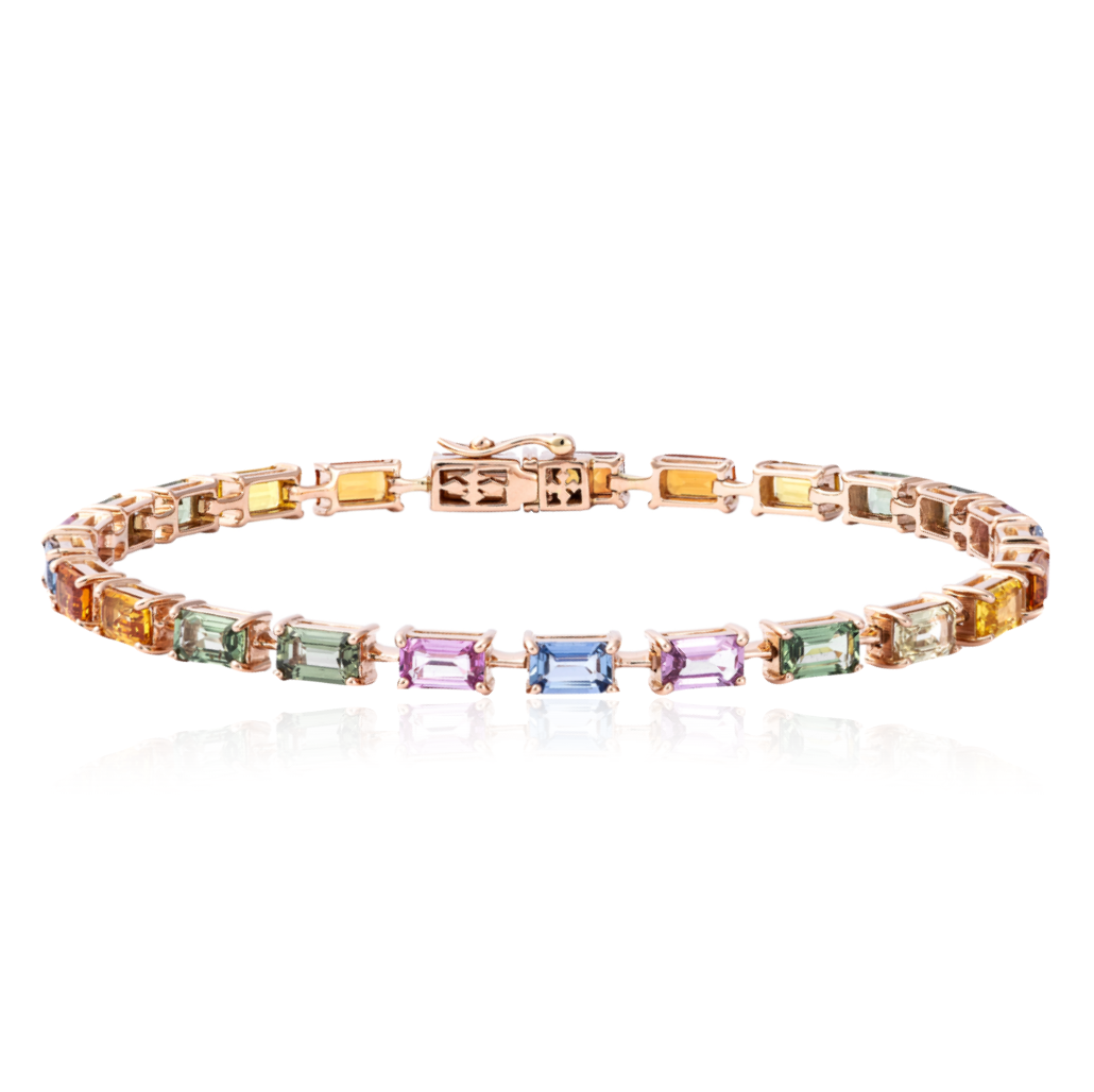 Segment Sapphires Rainbow Tennis Bracelet