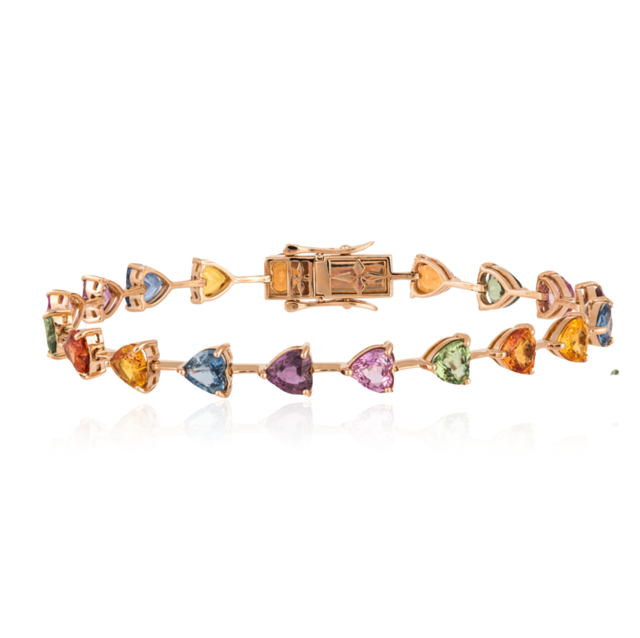 Segment Sapphires Rainbow Tennis Bracelet
