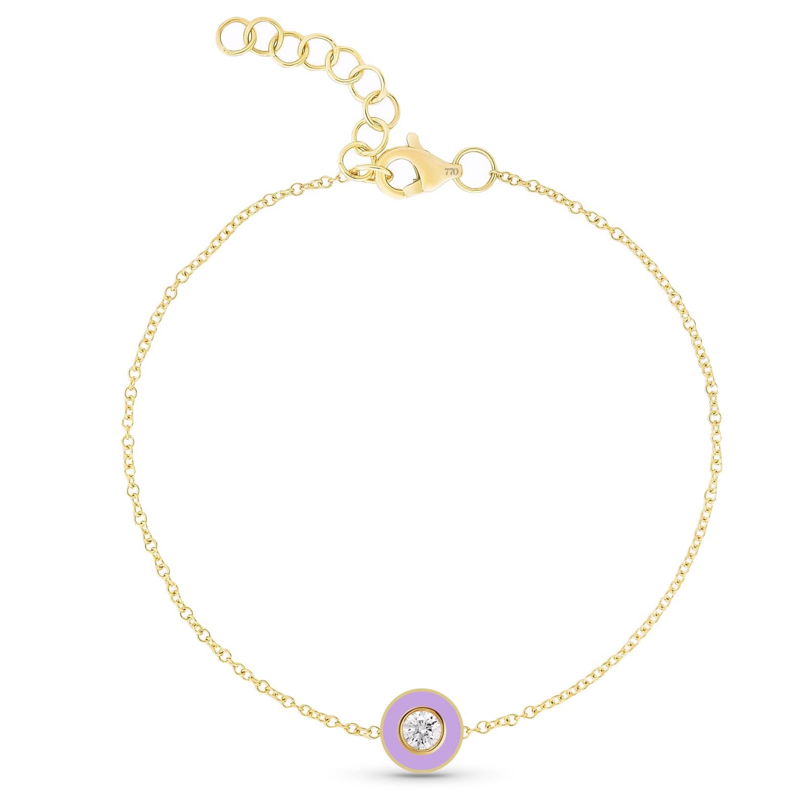 Mixed Shapes Enamel Diamond Pendant Bracelet