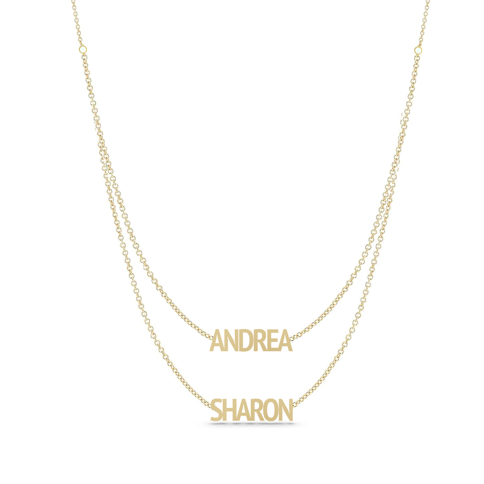 Solid Layered Multiple Names Necklaces